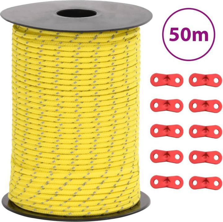 Image du produit VidaXL Corde de tente réfléchissante avec tendeurs de corde 50 m 3 mm
