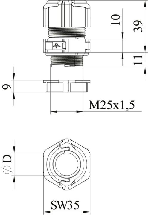 Produktbild OBO Bettermann BETTERMA V-TEC TB25 06-09 Kabelverschraubung, teilbar Dichteinsatz VTECTB250609