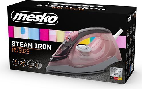 Actual product image Mesko MS 5028 Iron Dry & Steam Iron Ceramic Ironing Sole (2600 W, 60 g/min)