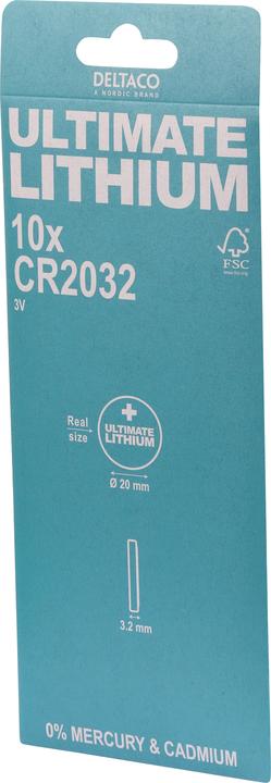 Produktbild Deltaco Ultimate battery - 10 x CR2032 - Li (pack of 10) (10 Stk., CR2032, 240 mAh)