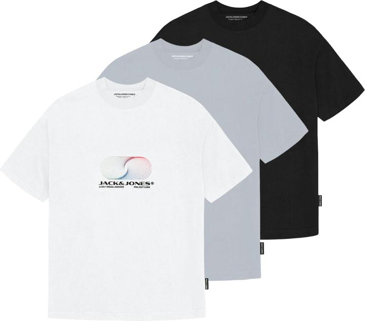 Produktbild Jack & Jones T-Shirt CALMA Kurzarmshirt 3er Pack (L)
