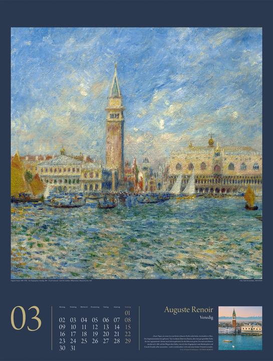 Actual product image KunstGeschichten - Meisterwerke und die Orte ihrer Inspiration Kalender 2026 (Hardcover, German)