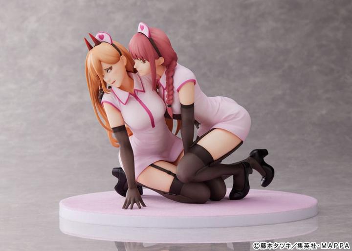 Actual product image Furyu Chainsaw Man statuette PVC 1/7 Power & Makima Nurse Ver. 14 cm
