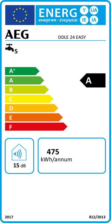 Energie-Label AEG Haustechnik DDLE EASY 24 kW Elektronischer Durchlauferhitzer, 2 Festtemperaturen Dusche 42 °C/Küchenspüle 55 °C