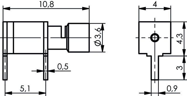 Actual product image Telegärtner Direct cable connection PCB socket, angled H01000A0201 1 pc. (Antenna cable)