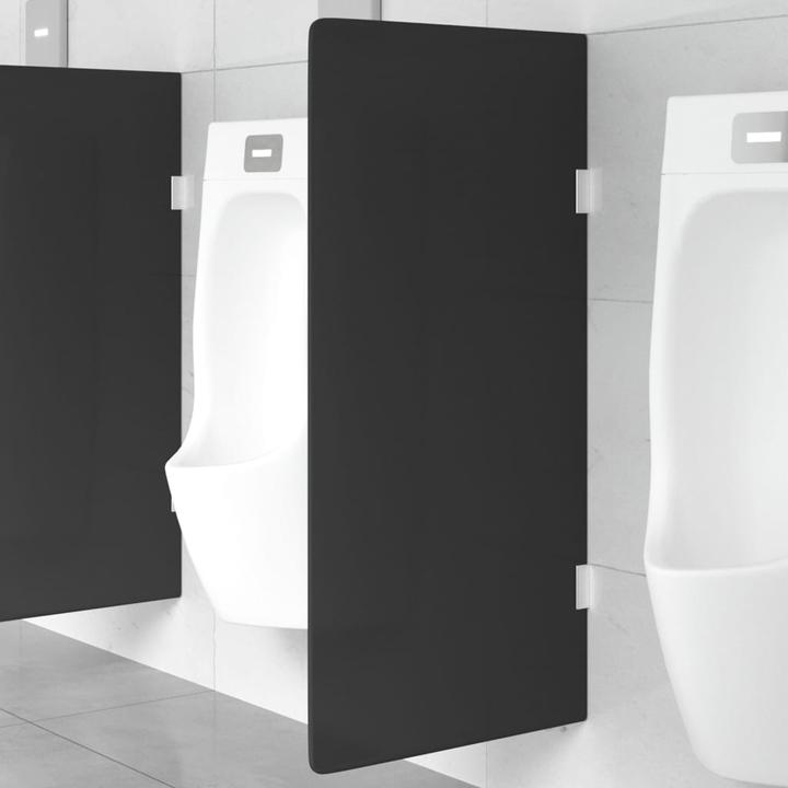 Produktbild VidaXL Urinal-Trennwand Wandmontage Schwarz 90x40 cm Hartglas (90 x 40 cm)