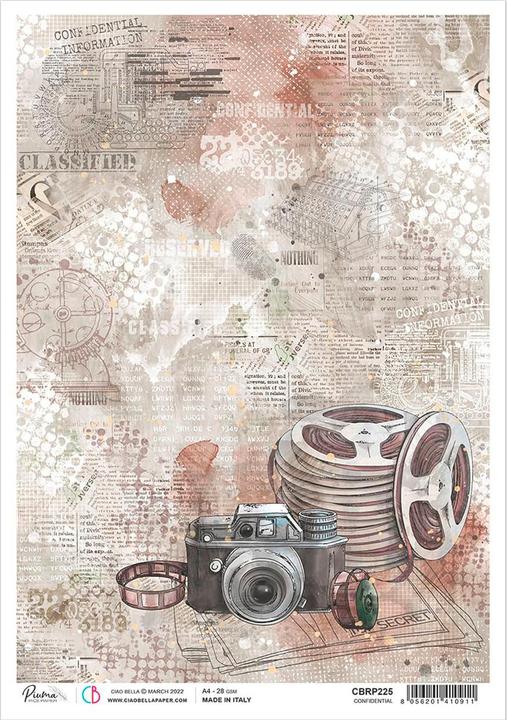 Image du produit Ciao Bella Soie de paille à motifs "Secret Pictures", env. 30 x 21,5 cm (28 g/m²)