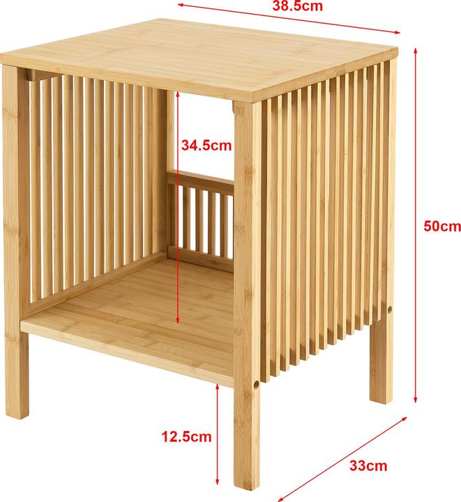 Produktbild En.Casa Beistelltisch Varde 50x39x33 cm 2er Set Bambus Natur