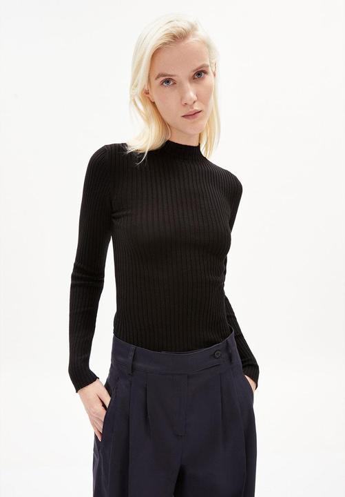 Actual product image Armedangels Alaania Pullover Stand-Up Collar Black (XS)