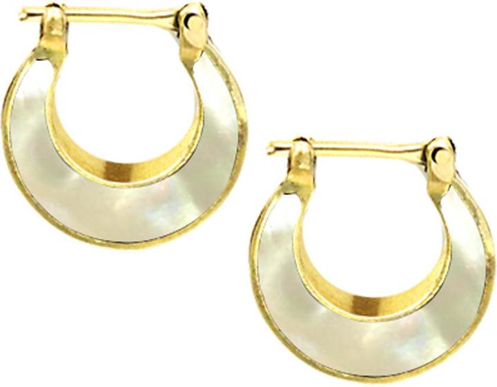 Star Piercing Ohrring vergoldet Basic mit Perlmutt (Organisch, Messing)