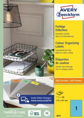 Actual product image Avery Organisation labels