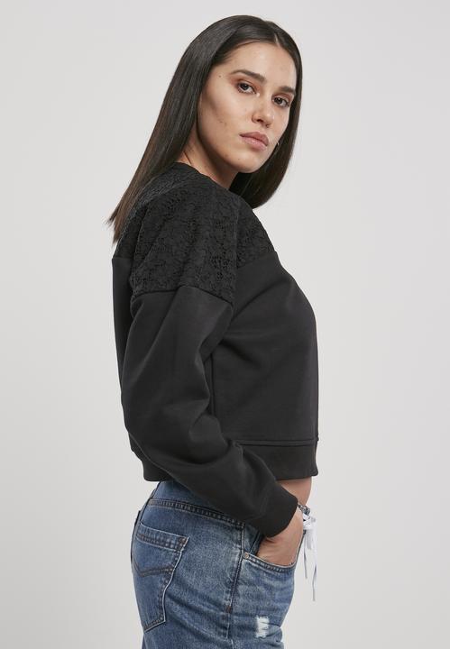 Produktbild Urban Classics Ladies Short Oversized Lace Inset Crew (L)