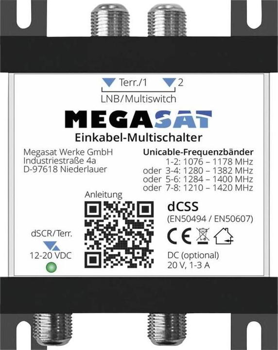 Produktbild Megasat 0600211 SAT Multischalter Eingänge 3 2 SAT/1 terrestrisch (Multischalter)