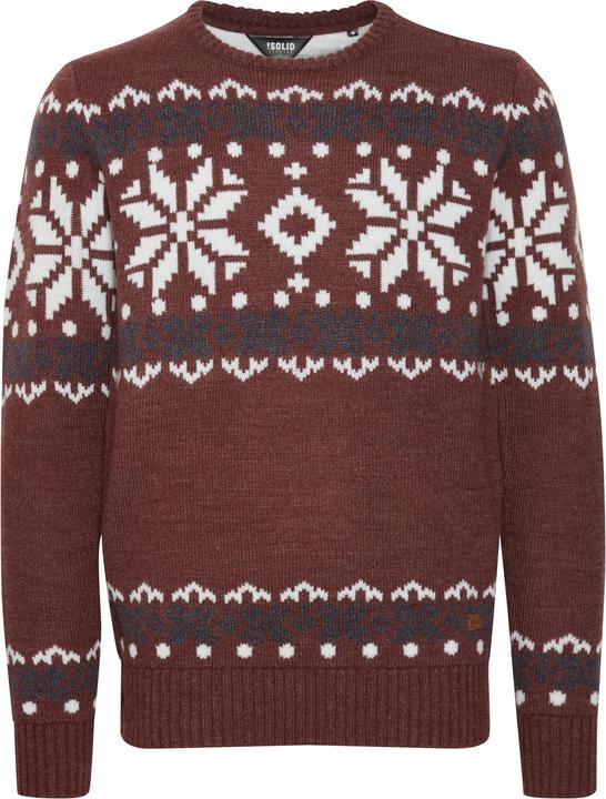 Image du produit Solid Norwig Pull En Grosse Maille Pull-Over Tricot Pour Homme Avec Encolure Rond (XL)
