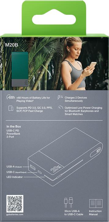 Produktbild GP Batteries GP M2 Series PowerBank (20000 mAh, 22.50 W, 22.50 Wh)