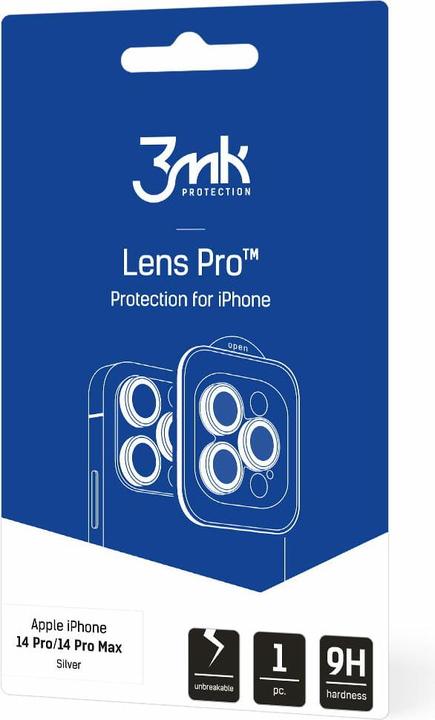 Produktbild 3MK iPhone 14 Pro/14 Pro Max - Lens Protection Pro Silver (1 Stück, Apple iPhone 14 Pro, Apple iPhone 14 Pro Max)