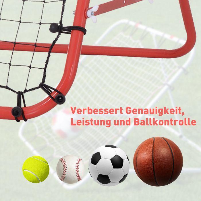 Immagine prodotto Swisshandel24 Rete da calcio a muro Rebounder per calcio Angolo regolabile Rosso+Nero 96 x 80 x 96