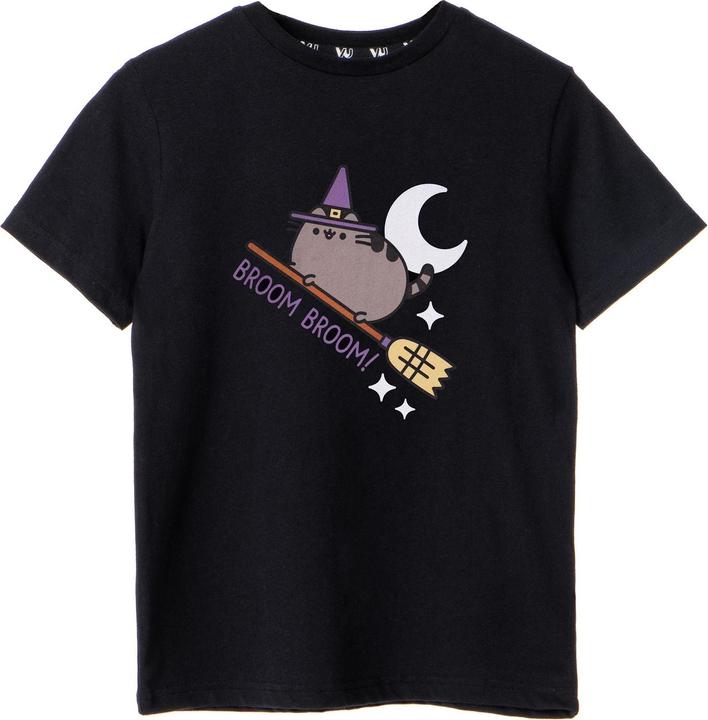 Immagine prodotto Pusheen Broom Broom Maglietta Halloween Maniche Corte Ragazze (146, 152)