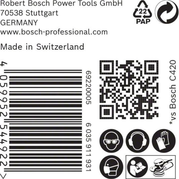 Actual product image Bosch Professional Zubehör Expert C470 Abrasive paper without holes for angle grinders and drills, 125 mm, G 100, 50 pcs. (100)