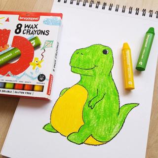 Image du produit Bruynzeel Crayons de cire Kids (Noir, Marron, Rouge, Jaune, Orange, Bleu clair, Pink, Vert clair, 8 x)