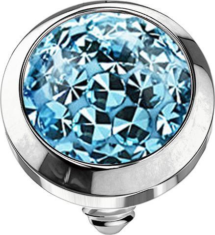 Produktbild Star Piercing Dermal Anchor Kristall Kuppel aqua Epoxy Schutzschicht (ohne Messing, Chirurgenstahl 316L)