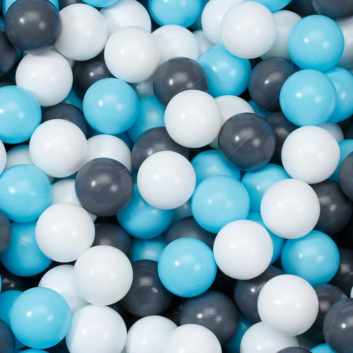 Image du produit Knorrtoys Piscine à balles soft rectangulaire - "Grey white stars" - 100 balls creme/grey/lightblue
