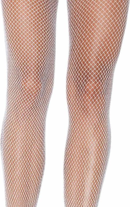 Produktbild Leg Avenue Glitzer Netzstrumpfhose weiss-silber (One Size)