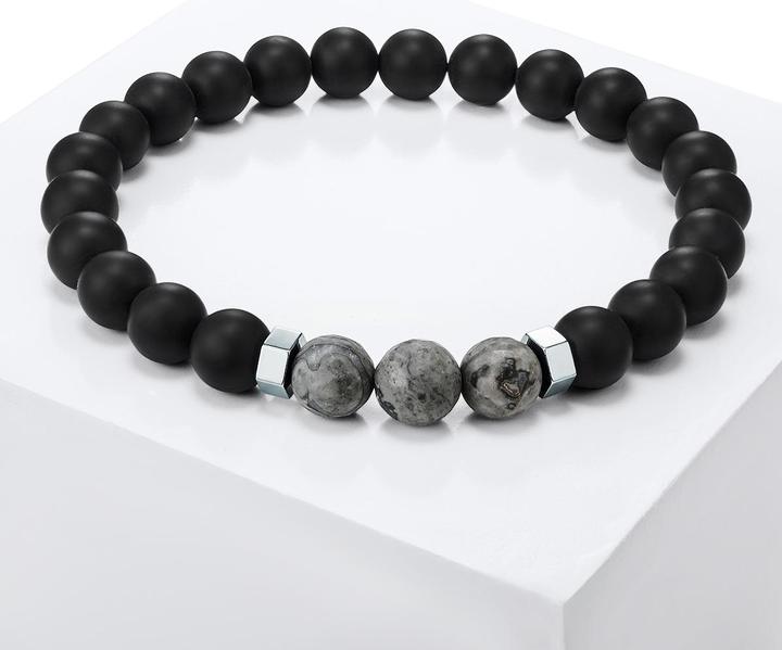 Image du produit True Rebels Homme Acier inoxydable Agate argenté 20,5 cm - 11924 (20.50 cm, Acier inoxydable)