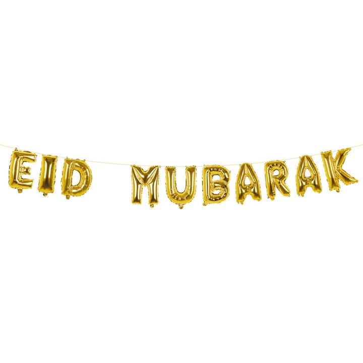 Boland Folienballongirlande 'Eid Mubarak' Gold (1 x)