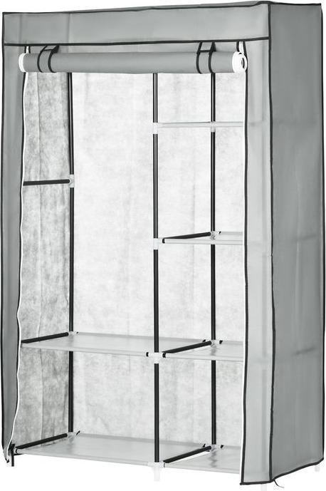 Image du produit Swisshandel24 Armoire en tissu avec barre de penderie, 6 compartiments, penderie pliable aspect non tissé (103 x 43 x 162,5 cm)