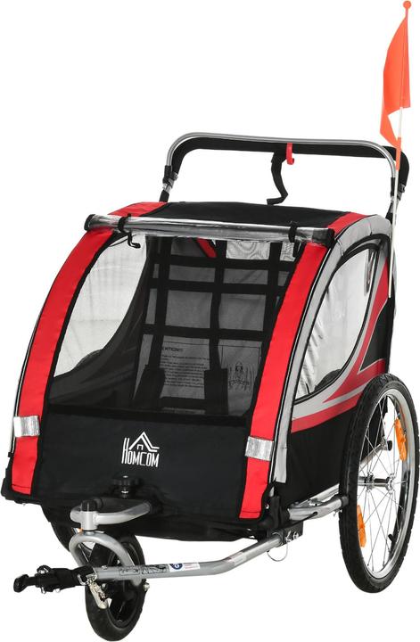 Immagine prodotto Homcom Rimorchio per bicicletta per bambini con borsa per riporre i bagagli