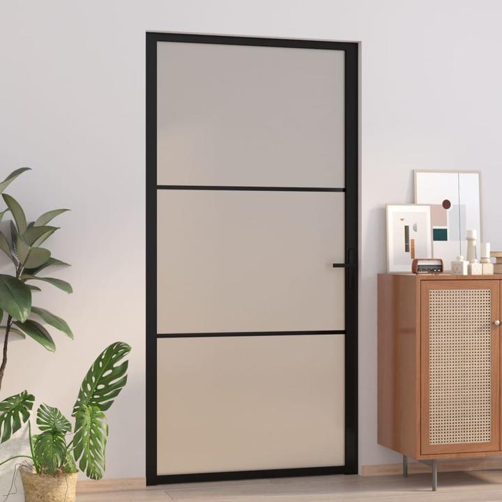 Actual product image Diverse Hardware Innentür 102,5x201,5 cm Schwarz Mattglas und Aluminium