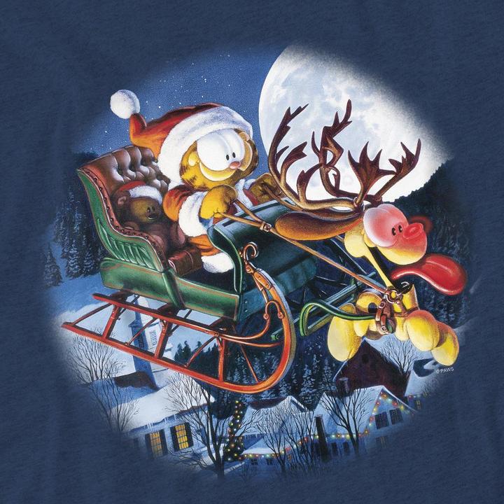 Actual product image Garfield Unisex Adult Moonlight Ride T-Shirt (L)