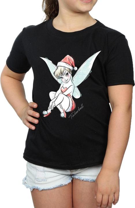Actual product image Disney Girls Tinkerbell Christmas Fairy Cotton T-Shirt (140, 146)