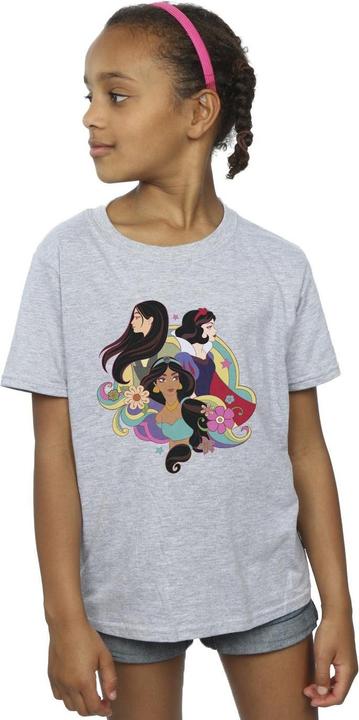 Actual product image Disney Girls Princess Mulan Jasmine Snow White Cotton T-Shirt (152, 158)