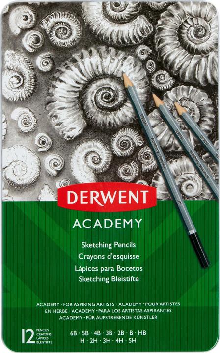 Image du produit Derwent Crayon graphite Sketching gris, 12 pièces (HB, 3B, 5H, 2B, H, 3H, 6B, 4B, 4h, 12 x)