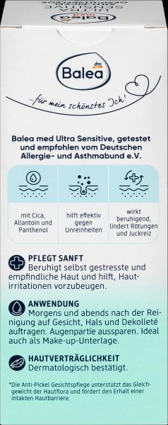 Produktbild dm Balea Med Ultra Sensitive Anti-Pickel (50 ml, 24h Creme)