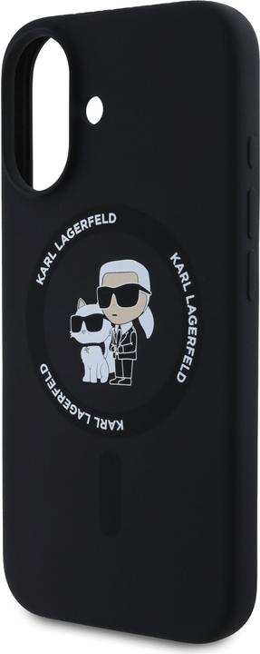 Immagine prodotto Karl Lagerfeld KLHMP16SSCMKCRHK iPhone 16 czarny/nero HC MagSafe Silicone KC Heads Ring (Apple iPhone 16)