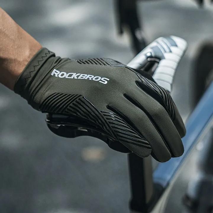 Immagine prodotto Rockbros 16110006003 guanti da ciclismo ammortizzati taglia L - verde e nero (L)