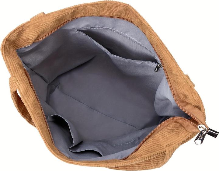 Actual product image Only-Bags.Store Corduroy shoulder bag, minimalist monochrome tote bag, all-match storage handbag