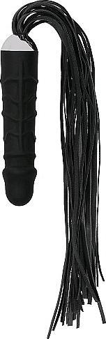 Actual product image Ouch! Black Whip with Realistic Silicone Dildo
