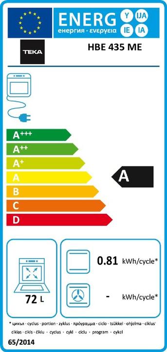 Label énergétique Teka HBE 435 ME SS
