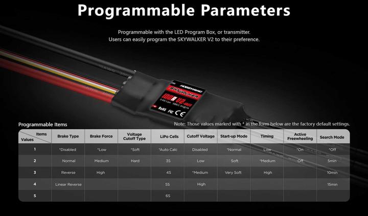 Image du produit Hobbywing Skywalker V2 100A 3-6s, 7A BEC