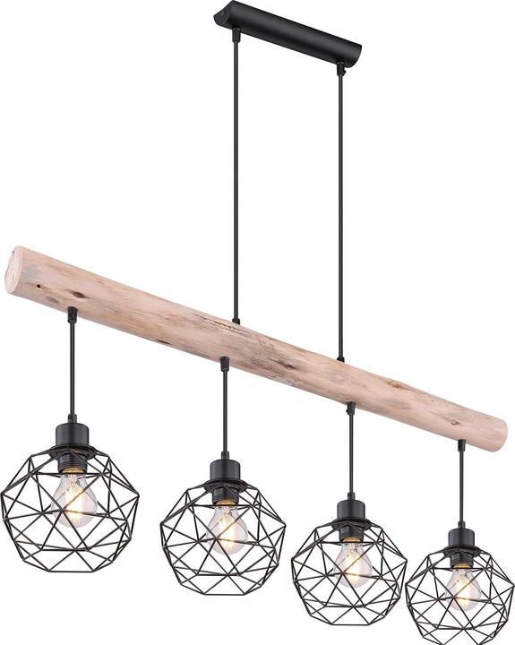 Globo Suspension Theodor noir mat 4xE27 (E27)