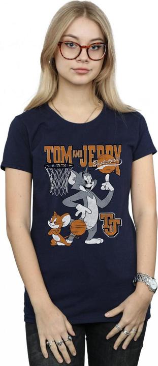Actual product image Tom & Jerry Womens/Ladies Spinning Basketball Cotton T-Shirt (L)