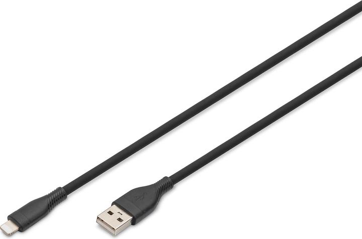 Digitus Cavo di collegamento in silicone Lightning, USB-A - Lightning 0,5 m, nero (0.50 m, USB 2.0)