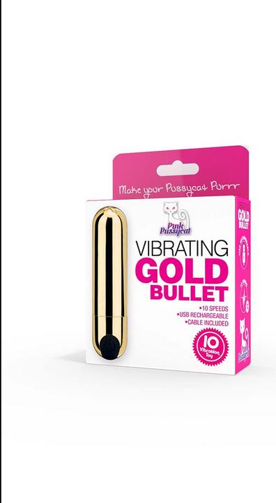 Actual product image Pink Pussycat Vibrating Gold Bullet