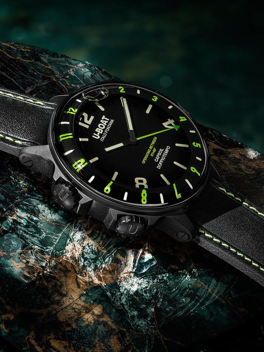 Actual product image U-Boat 9675 Capsoil Doppioempo DLC GMT (Analogue wristwatch, 55 mm)