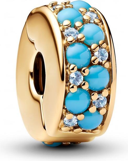 Produktbild Pandora Aquablauer Clip-Charm (Vergoldet, Edelstahl)