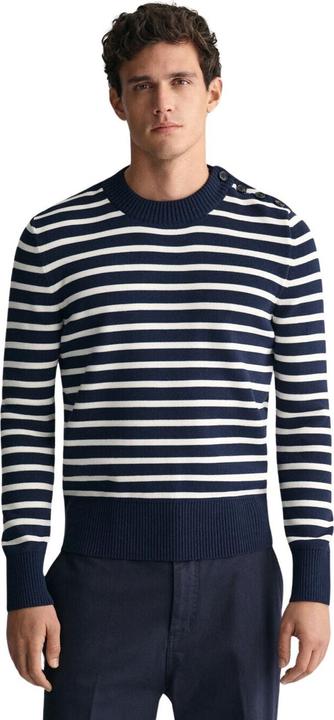 Produktbild GANT pullover mit rundhalsausschnitt glänzend gestreift breton (XL)